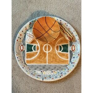 Ceramic Chip and Dip Basketball Game Day Tray Platter - World Bazaars Inc